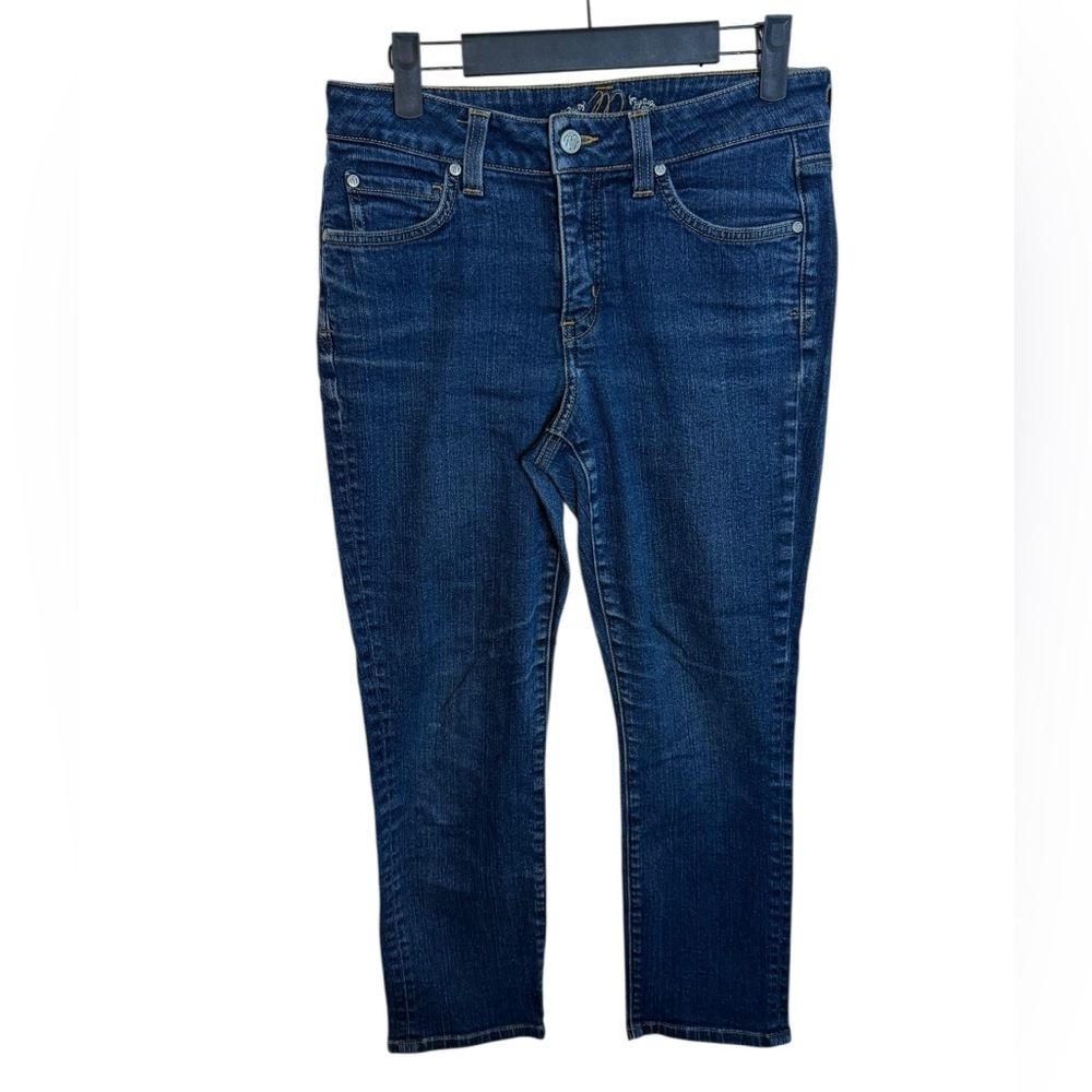 Miraclebody Dark Wash Cropped Straight Leg Jeans